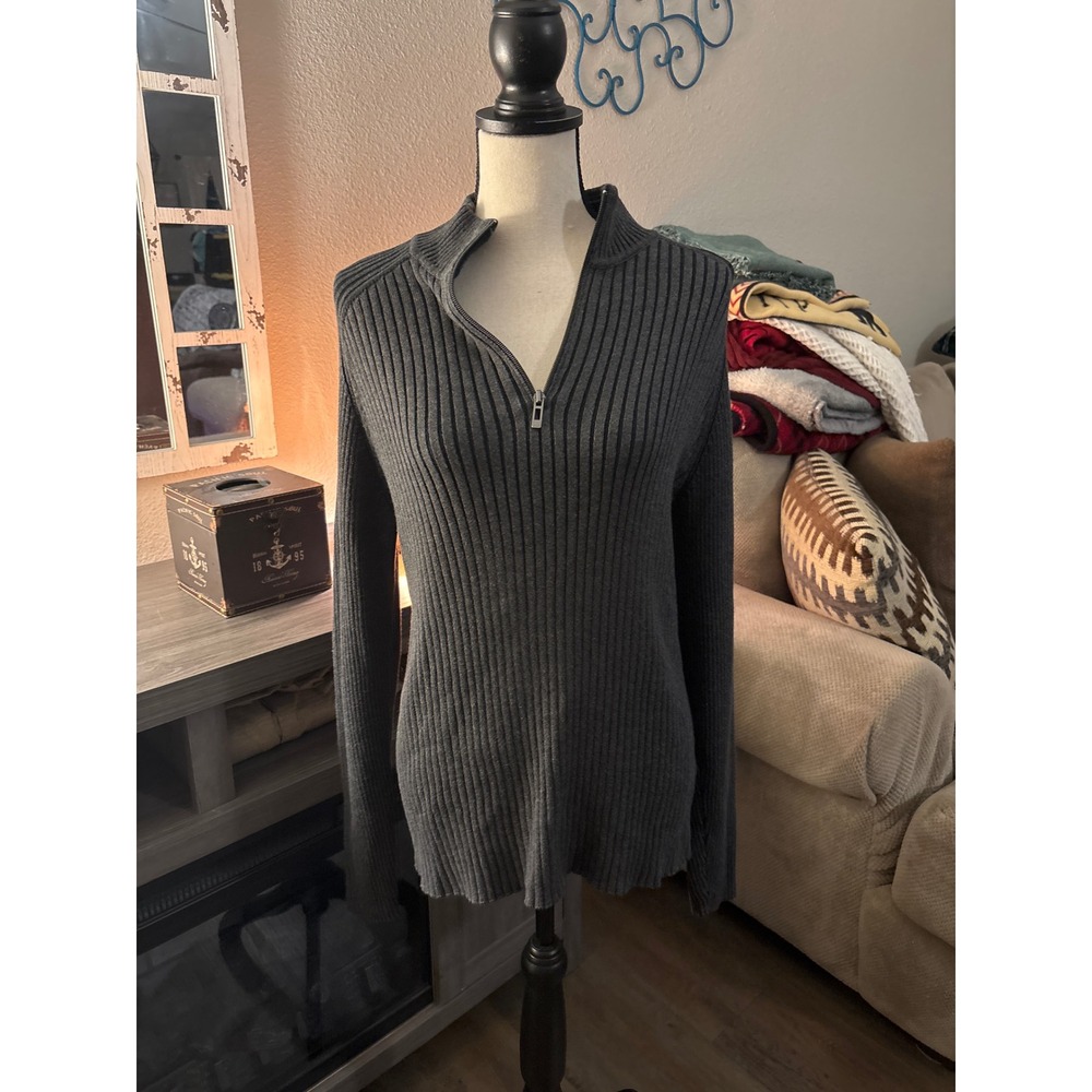 DKNY women's medium‎ gray sweater cotton